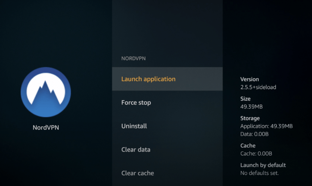 Launch NordVPN APK on Fire Stick